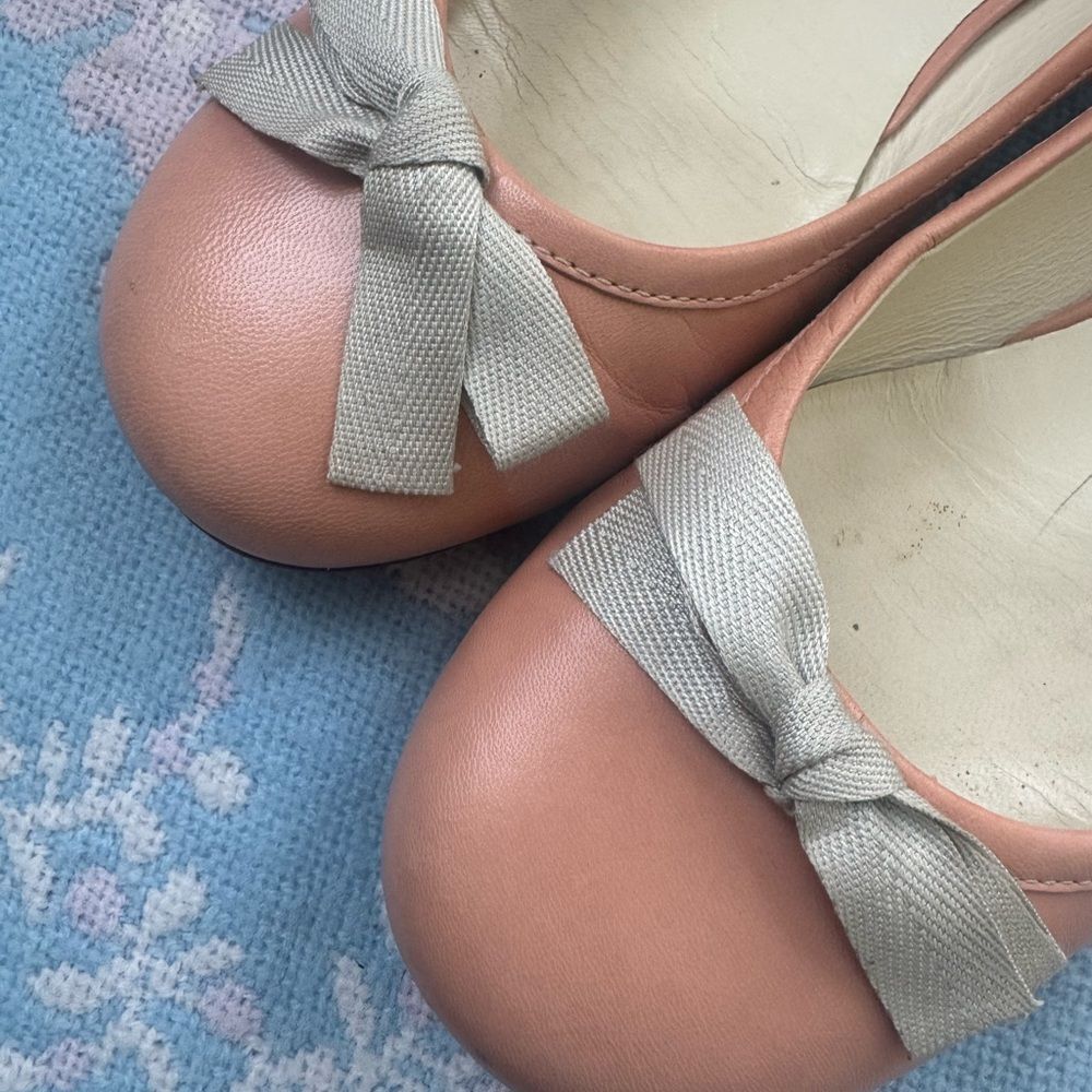 *Miu Miu* 37.5 Blush Peach-Pink Ballet Flats Leather Loafers - Picture 12 of 12